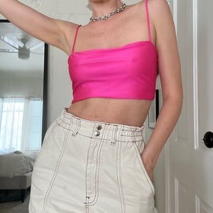 Hot pink shein crop top